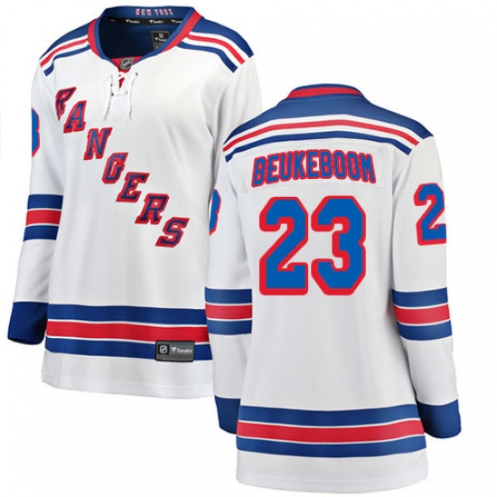 Women's New York Rangers 23 Jeff Beukeboom Fanatics Branded White Away Breakaway NHL Jersey