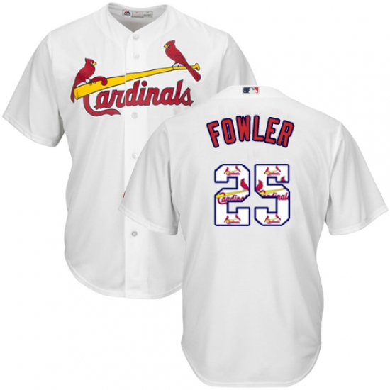 Men's Majestic St. Louis Cardinals 25 Dexter Fowler Authentic White Team Logo Fashion Cool Base MLB Jersey