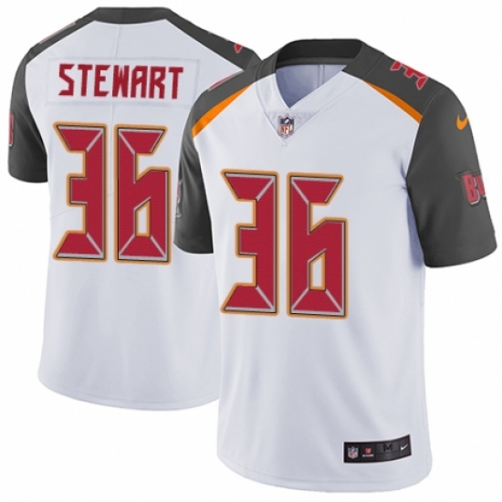 Youth Nike Tampa Bay Buccaneers 36 M.J. Stewart White Vapor Untouchable Limited Player NFL Jersey