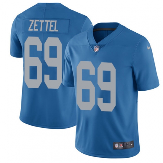 Youth Nike Detroit Lions 69 Anthony Zettel Blue Alternate Vapor Untouchable Limited Player NFL Jersey