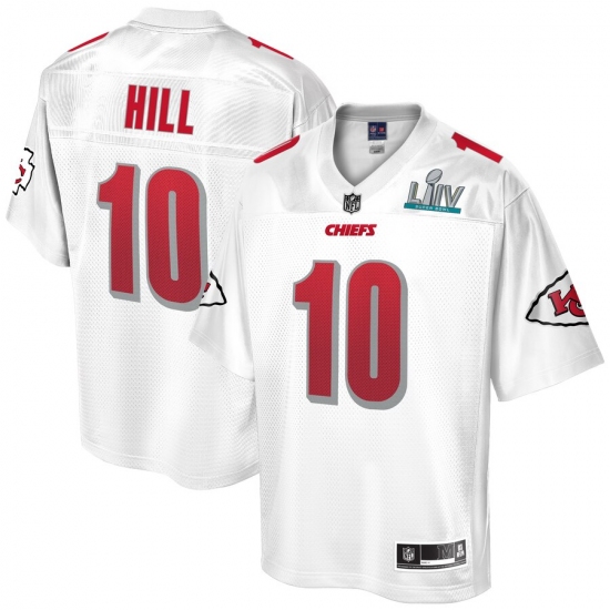 Men's Kansas City Chiefs 10 Tyreek Hill NFL Pro Line White Super Bowl LIV Champions Jersey