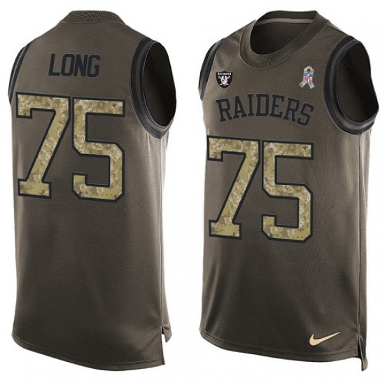 Men's Nike Oakland Raiders 75 Howie Long Limited Green Salute to Service Tank Top NFL Jersey
