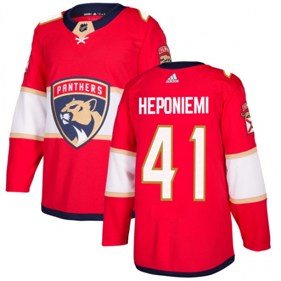 Men's Adidas Florida Panthers 41 Aleksi Heponiemi Authentic Red Home NHL Jersey