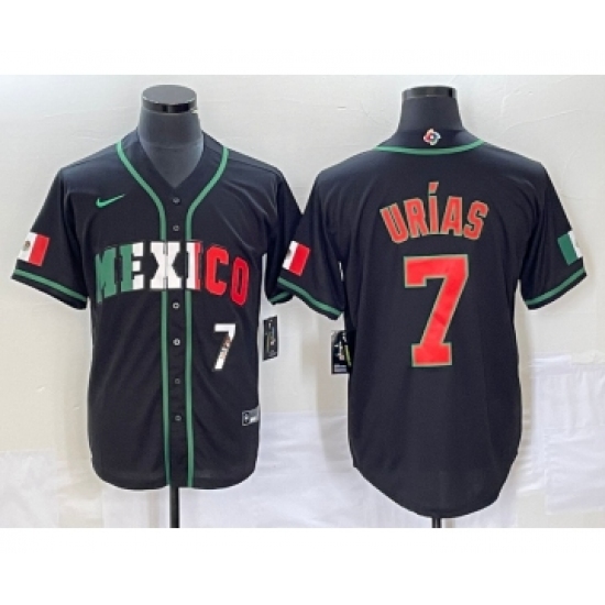 Men's Mexico Baseball 7 Julio Urias Number 2023 Black World Baseball Classic Stitched Jersey5