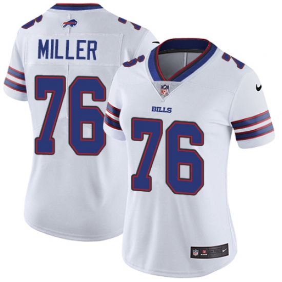 Women's Nike Buffalo Bills 76 John Miller Elite White NFL Jersey