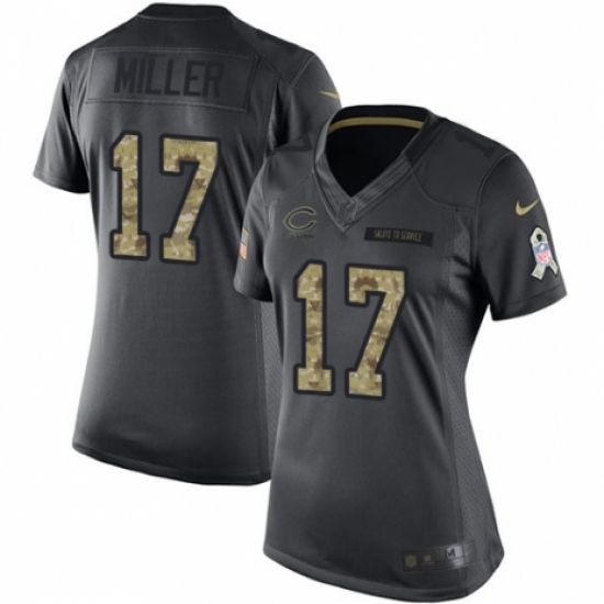 Women's Nike Chicago Bears 17 Anthony Miller Limited Black 2016 Salute to Service NFL Jersey