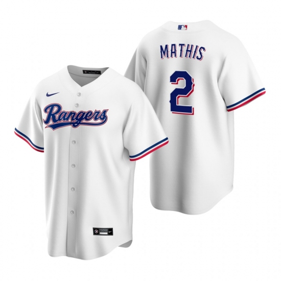 Men's Nike Texas Rangers 2 Jeff Mathis White Home Stitched Baseball Jersey