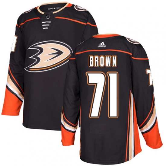 Men's Adidas Anaheim Ducks 71 J.T. Brown Premier Black Home NHL Jersey