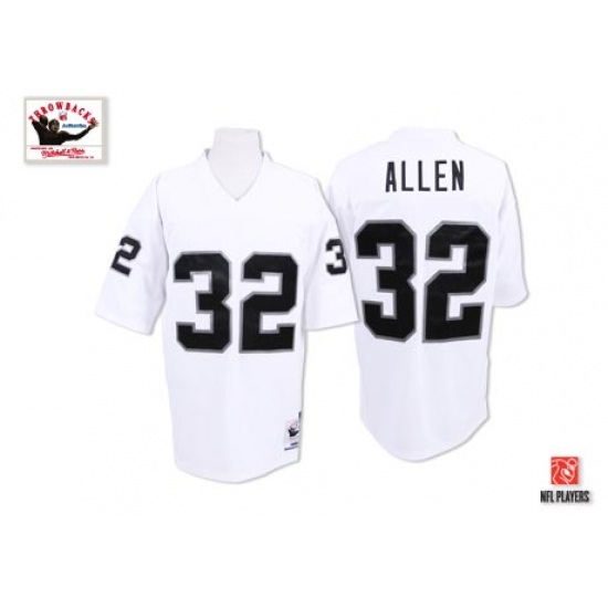 Mitchell and Ness Oakland Raiders 32 Marcus Allen White Authentic NFL Throwback Jersey