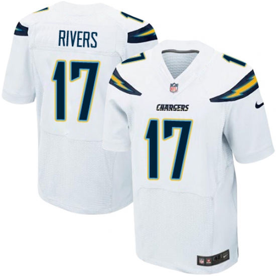Men's Nike Los Angeles Chargers 17 Philip Rivers Elite White NFL Jersey