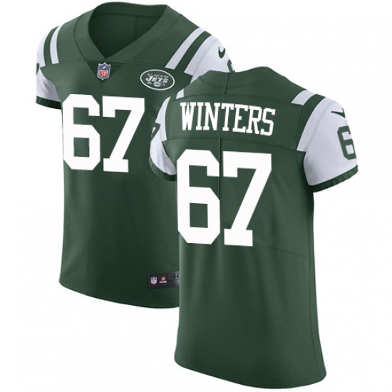 Men's Nike New York Jets 67 Brian Winters Elite Green Team Color NFL Jersey