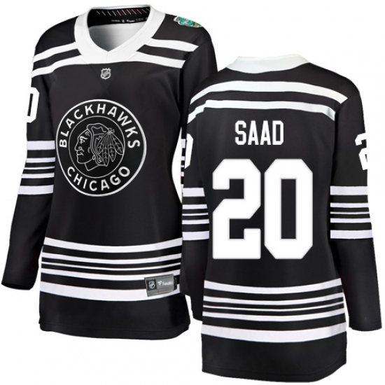 Women's Chicago Blackhawks 20 Brandon Saad Black 2019 Winter Classic Fanatics Branded Breakaway NHL Jersey