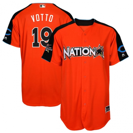 Youth Majestic Cincinnati Reds 19 Joey Votto Authentic Orange National League 2017 MLB All-Star MLB Jersey