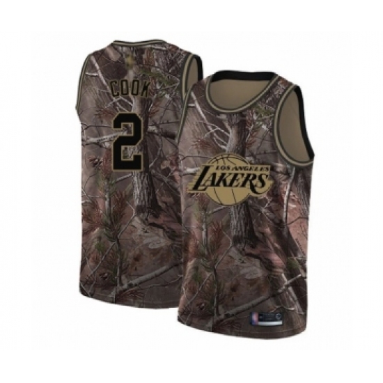 Men's Los Angeles Lakers 2 Quinn Cook Swingman Camo Realtree Collection Basketball Jersey