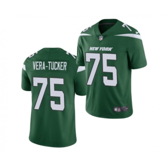 Men's New York Jets 75 Alijah Vera-Tucker Green Vapor Untouchable Limited Stitched Jersey