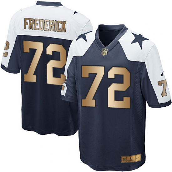 Youth Nike Dallas Cowboys 72 Travis Frederick Elite Navy/Gold Throwback Alternate NFL Jersey