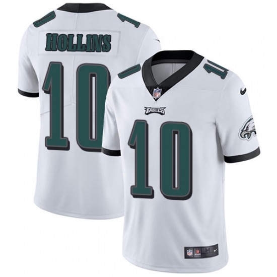 Men's Nike Philadelphia Eagles 10 Mack Hollins White Vapor Untouchable Limited Player NFL Jersey