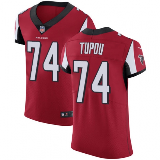 Men's Nike Atlanta Falcons 74 Tani Tupou Red Team Color Vapor Untouchable Elite Player NFL Jersey