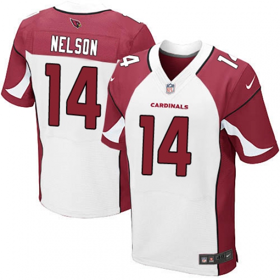Men's Nike Arizona Cardinals 14 J.J. Nelson Elite White NFL Jersey