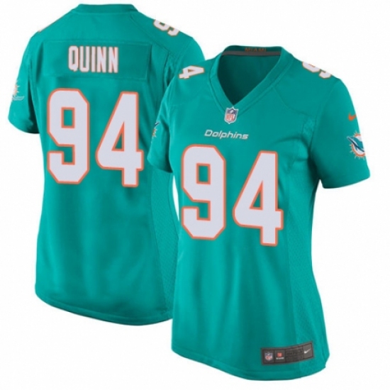 Women's Nike Miami Dolphins 94 Robert Quinn Game Aqua Green Team Color NFL Jersey