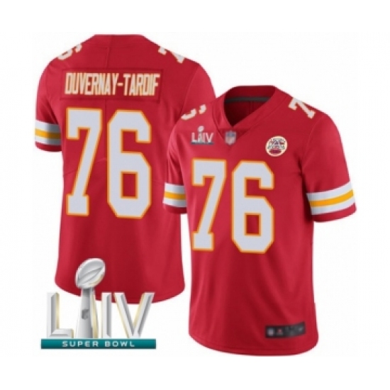 Men's Kansas City Chiefs 76 Laurent Duvernay-Tardif Red Team Color Vapor Untouchable Limited Player Super Bowl LIV Bound Football Jersey