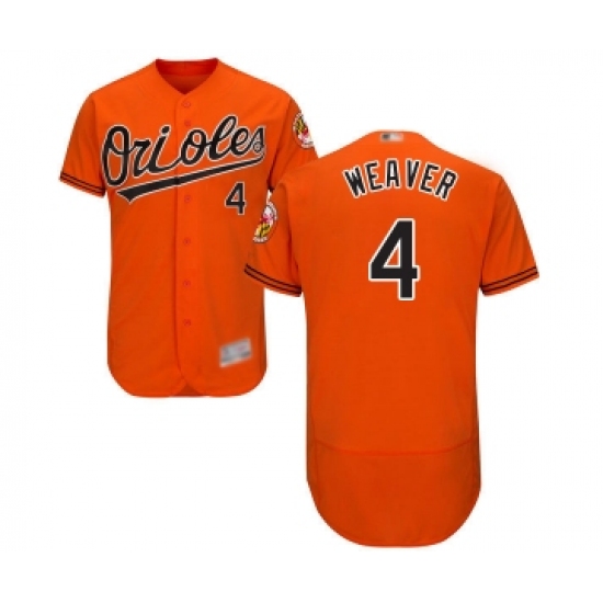 Men's Baltimore Orioles 4 Earl Weaver Orange Alternate Flex Base Authentic Collection Baseball Jersey