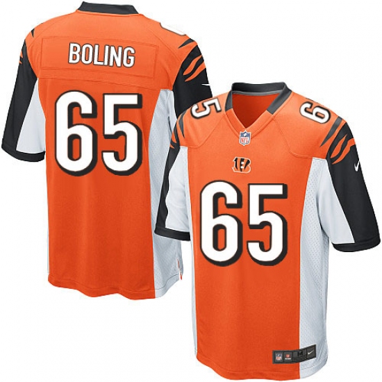 Men's Nike Cincinnati Bengals 65 Clint Boling Game Orange Alternate NFL Jersey