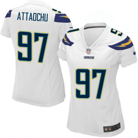 Women's Nike Los Angeles Chargers 97 Jeremiah Attaochu Game White NFL Jersey