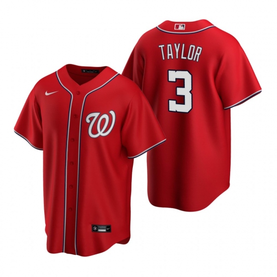 Men's Nike Washington Nationals 3 Michael A. Taylor Red Alternate Stitched Baseball Jersey