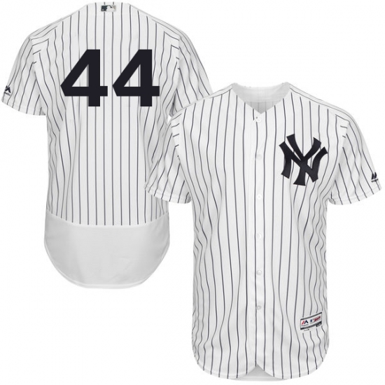 Men's Majestic New York Yankees 44 Reggie Jackson White Home Flex Base Authentic Collection MLB Jersey