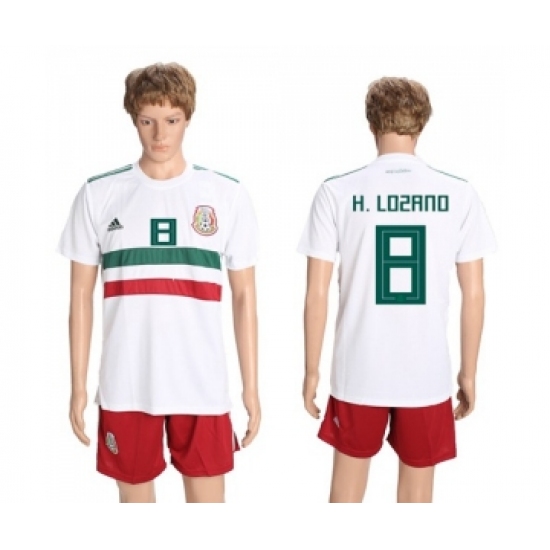 Mexico 8 H.Lozano Away Soccer Country Jersey