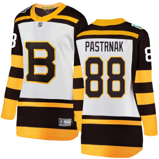 Women's Boston Bruins 88 David Pastrnak White 2019 Winter Classic Fanatics Branded Breakaway NHL Jersey