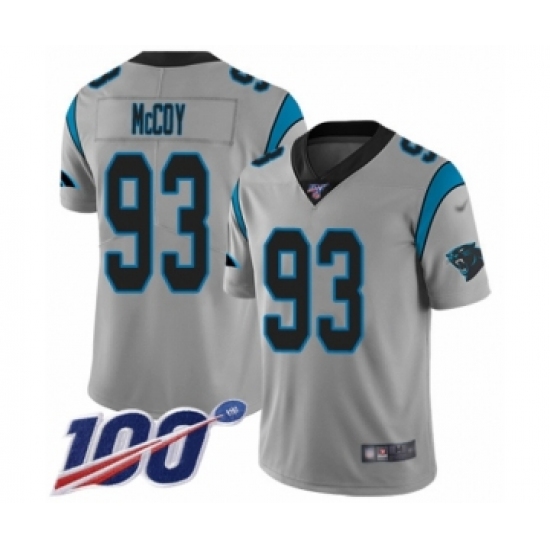 Youth Carolina Panthers 93 Gerald McCoy Silver Inverted Legend Limited 100th Season Football Jersey