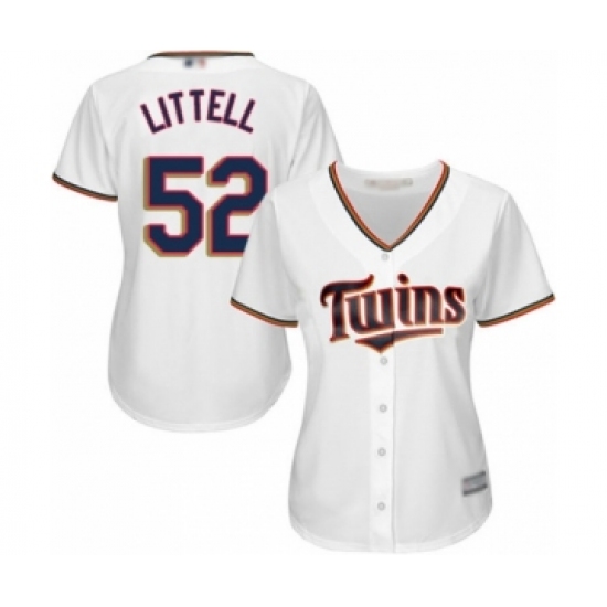 Women's Minnesota Twins 52 Zack Littell Authentic White Home Cool Base Baseball Player Jersey