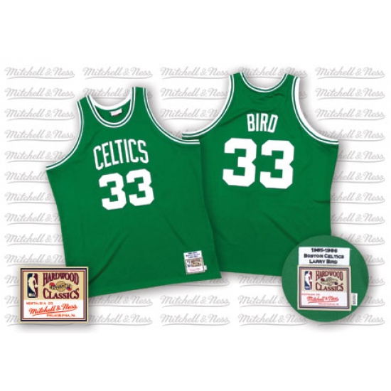 Men's Mitchell and Ness Boston Celtics 33 Larry Bird Swingman Green Throwback NBA Jersey