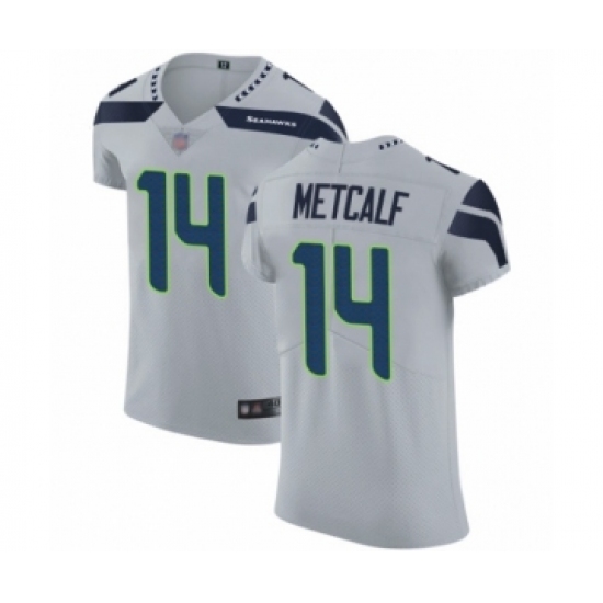 Men's Seattle Seahawks 14 D.K. Metcalf Grey Alternate Vapor Untouchable Elite Player Football Jersey