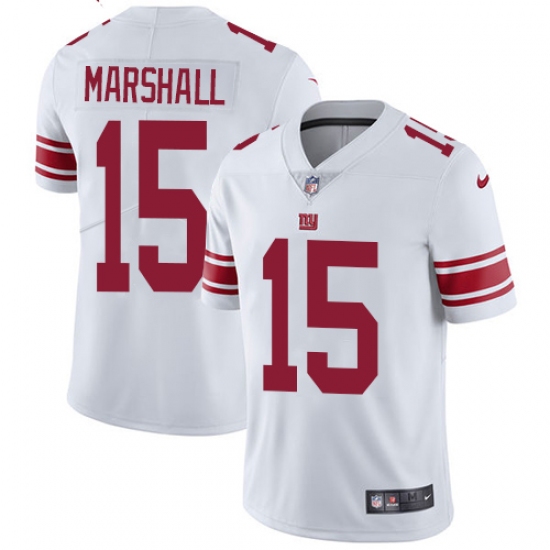 Youth Nike New York Giants 15 Brandon Marshall White Vapor Untouchable Limited Player NFL Jersey