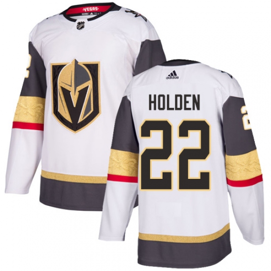 Men's Adidas Vegas Golden Knights 22 Nick Holden Authentic White Away NHL Jersey