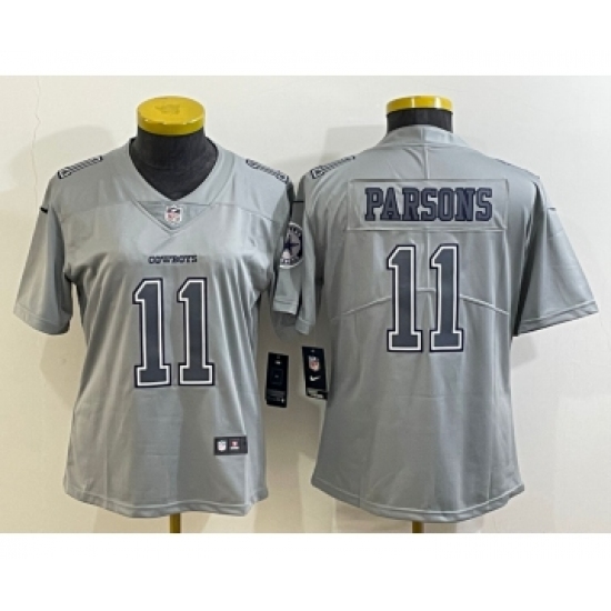 Women's Dallas Cowboys 11 Micah Parsons Grey Atmosphere Fashion 2022 Vapor Untouchable Stitched Nike Limited Jersey