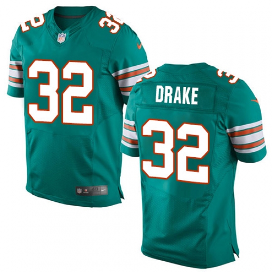 Men's Nike Miami Dolphins 32 Kenyan Drake Elite Aqua Green Alternate NFL Jersey