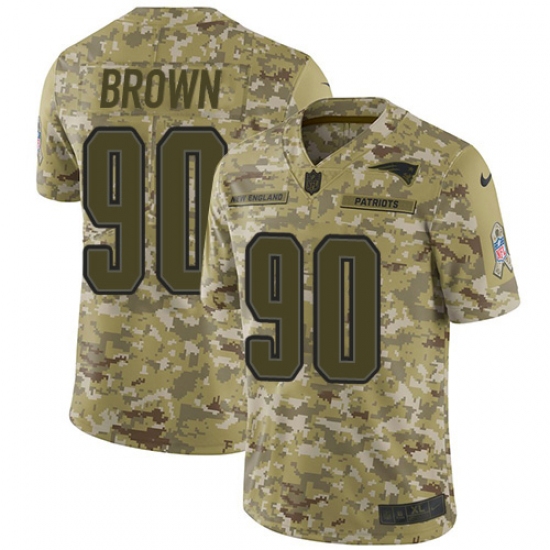 Men's Nike New England Patriots 90 Malcom Brown Limited Camo 2018 Salute to Service NFL Jersey