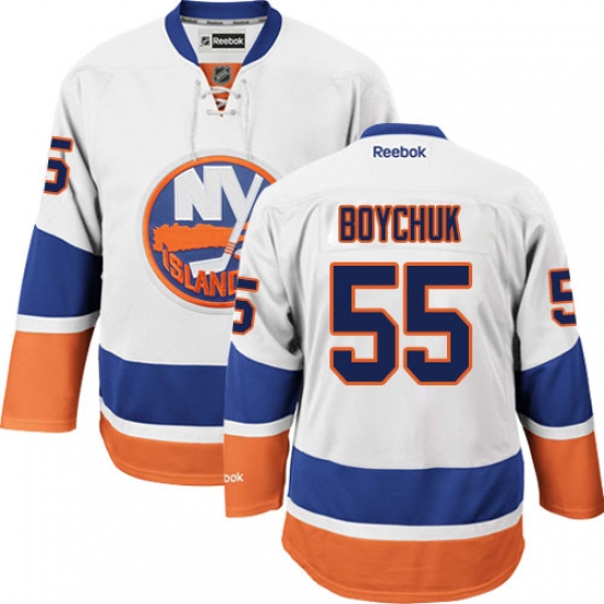 Men's Reebok New York Islanders 55 Johnny Boychuk Authentic White Away NHL Jersey