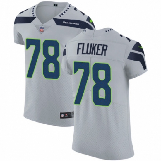 Men's Nike Seattle Seahawks 78 D.J. Fluker Grey Alternate Vapor Untouchable Elite Player NFL Jersey