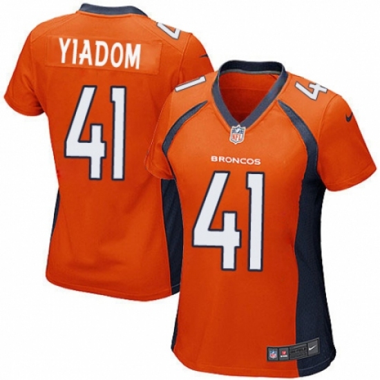 Women's Nike Denver Broncos 41 Isaac Yiadom Game Orange Team Color NFL Jersey