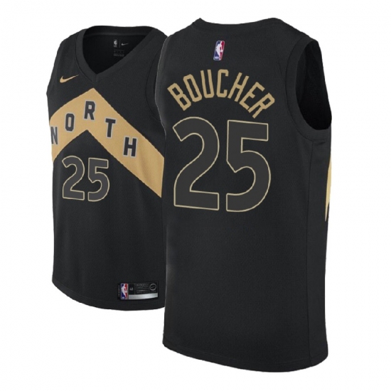 Men NBA 2018-19 Toronto Raptors 25 Chris Boucher City Edition Black Jersey