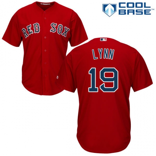 Youth Majestic Boston Red Sox 19 Fred Lynn Replica Red Alternate Home Cool Base MLB Jersey