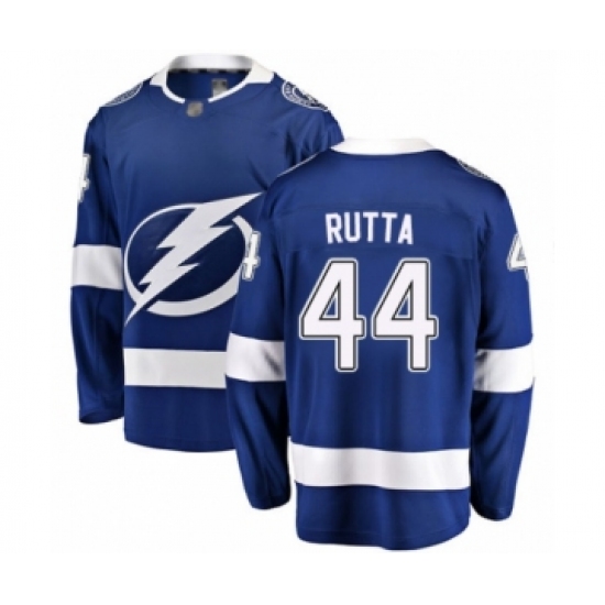 Men's Tampa Bay Lightning 44 Jan Rutta Fanatics Branded Blue Home Breakaway Hockey Jersey