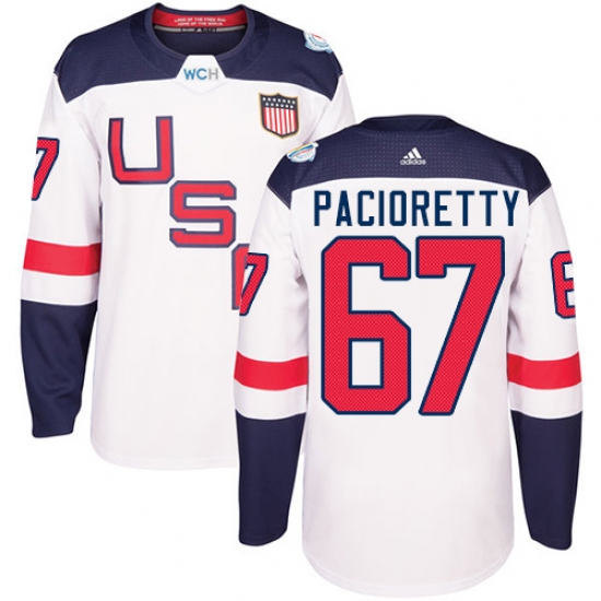 Youth Adidas Team USA 67 Max Pacioretty Premier White Home 2016 World Cup Ice Hockey Jersey