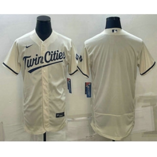 Men's Minnesota Twins Blank Cream 2022 City Connect Flex Base Stitched Jersey