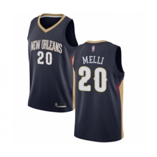 Women's New Orleans Pelicans 20 Nicolo Melli Swingman Navy Blue Basketball Jersey - Icon Edition